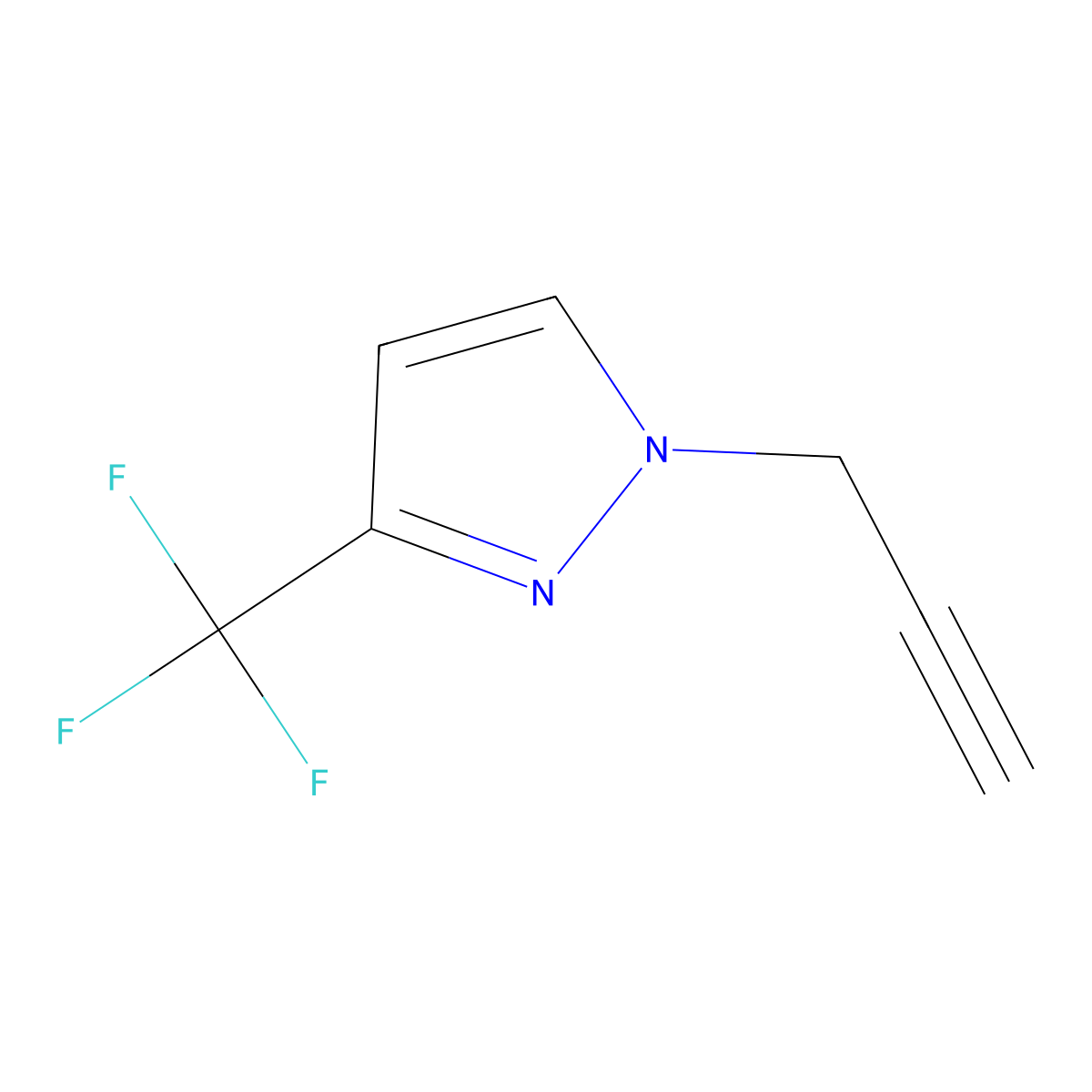 1-(prop-2-yn-1-yl)-3-(trifluoromethyl)-1H-pyrazole molecular structure, CAS 208943-57-1