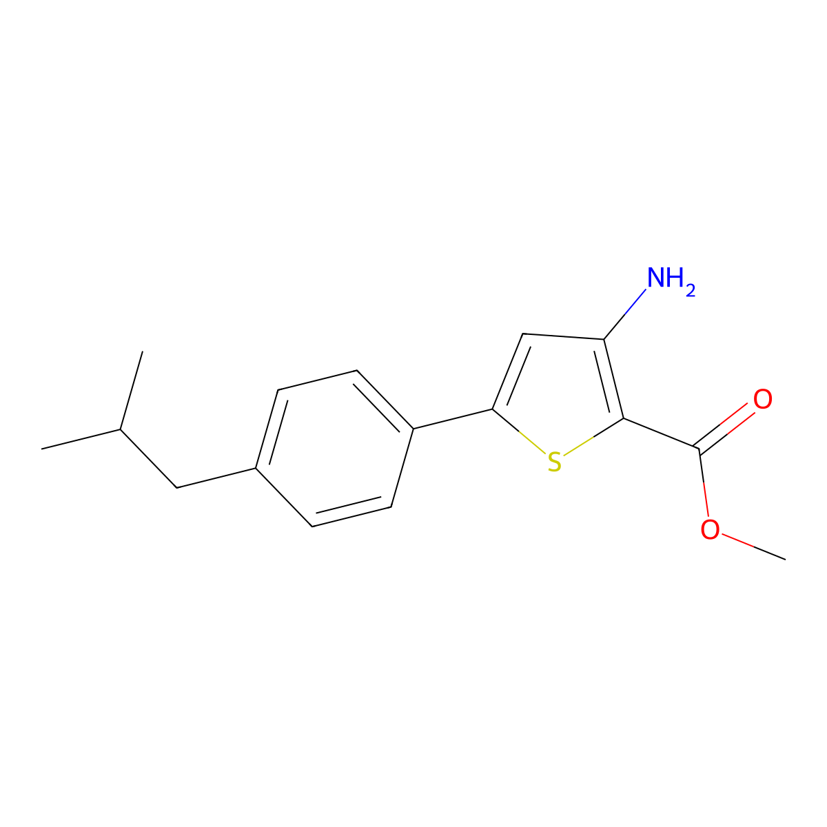 Methyl 3-Amino-5-(4-Isobutylphenyl)Thiophene-2-Carboxylate molecular structure, CAS 208944-55-2