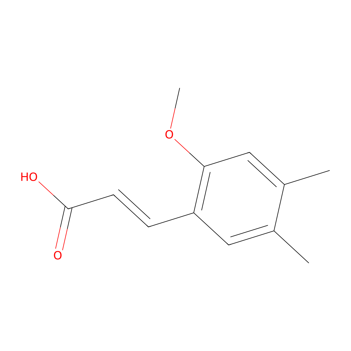 3-(2-Methoxy-4,5-dimethylphenyl)prop-2-enoic acid molecular structure, CAS 2089515-72-8