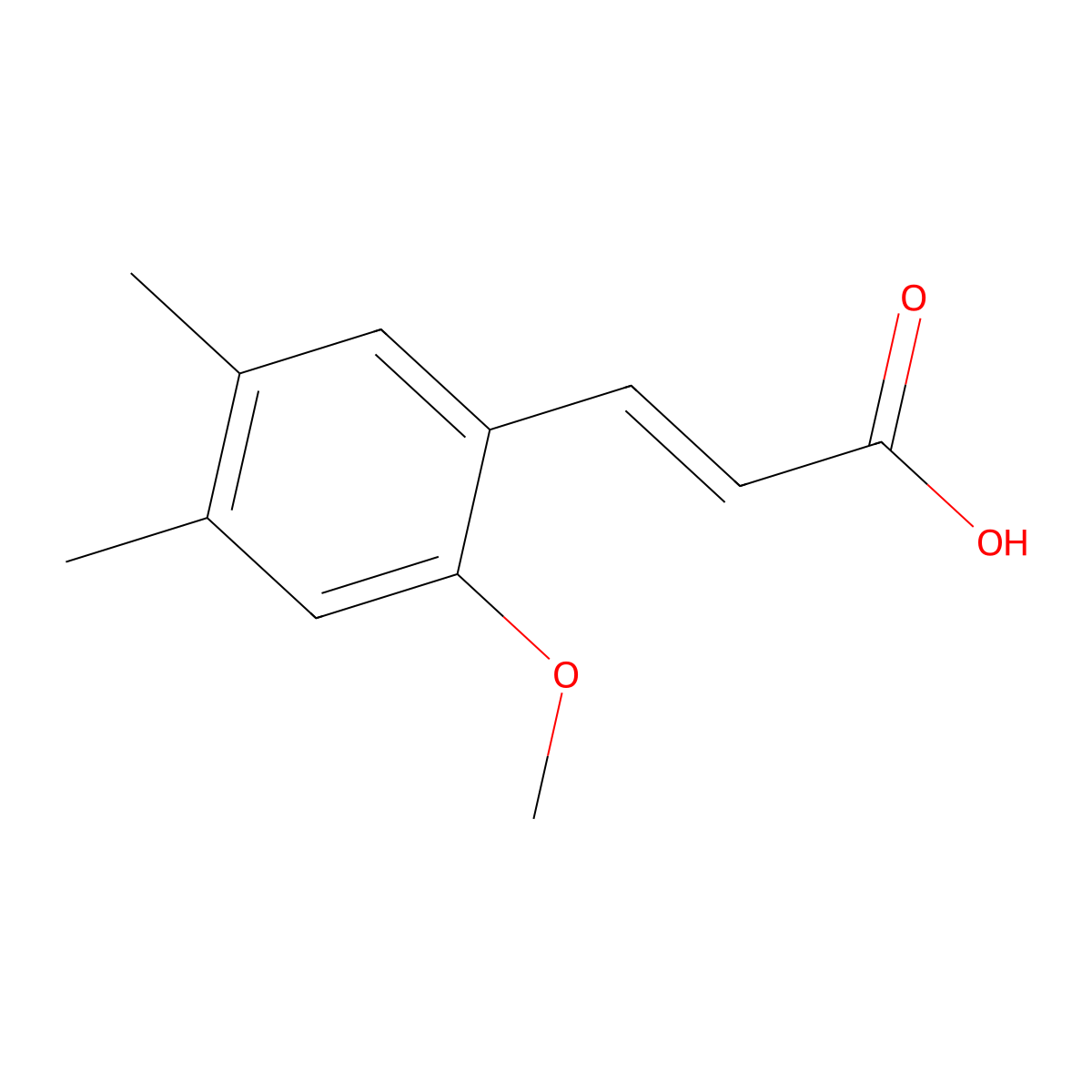 3-(2-Methoxy-4,5-dimethylphenyl)prop-2-enoic acid molecular structure, CAS 2089515-72-8
