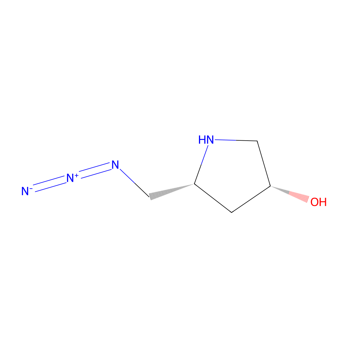 (3R,5R)-5-(azidomethyl)pyrrolidin-3-ol molecular structure, CAS 2089516-12-9