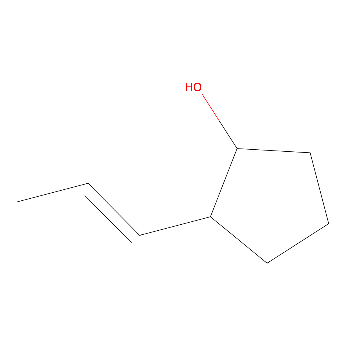 rac-(1R,2S)-2-(prop-1-en-1-yl)cyclopentan-1-ol molecular structure, CAS 2089525-04-0