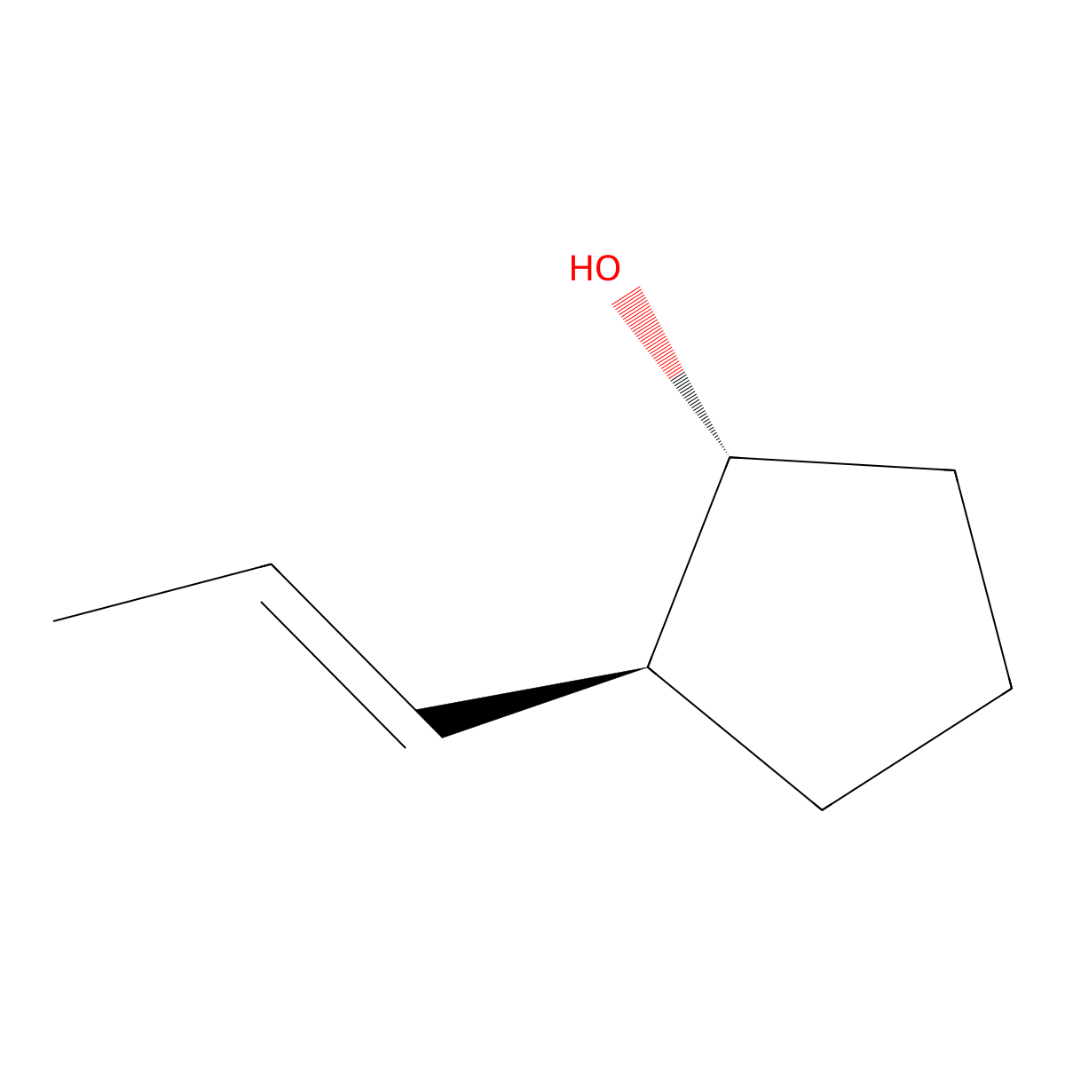 rac-(1R,2S)-2-(prop-1-en-1-yl)cyclopentan-1-ol molecular structure, CAS 2089525-04-0
