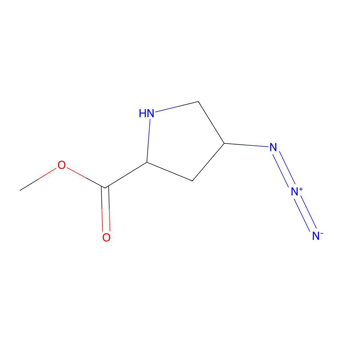 methyl (2S,4S)-4-azidopyrrolidine-2-carboxylate molecular structure, CAS 2089529-36-0
