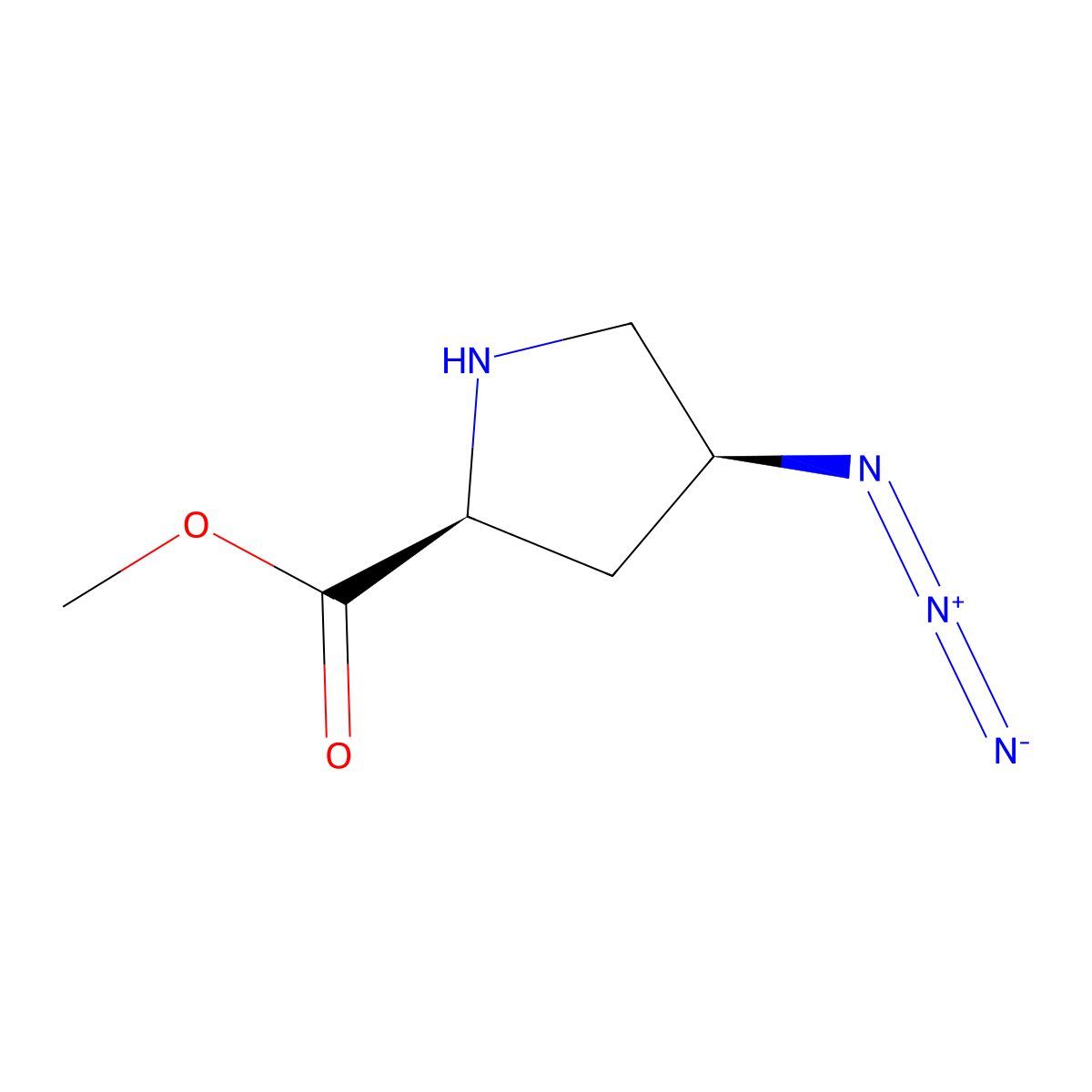 methyl (2S,4S)-4-azidopyrrolidine-2-carboxylate molecular structure, CAS 2089529-36-0