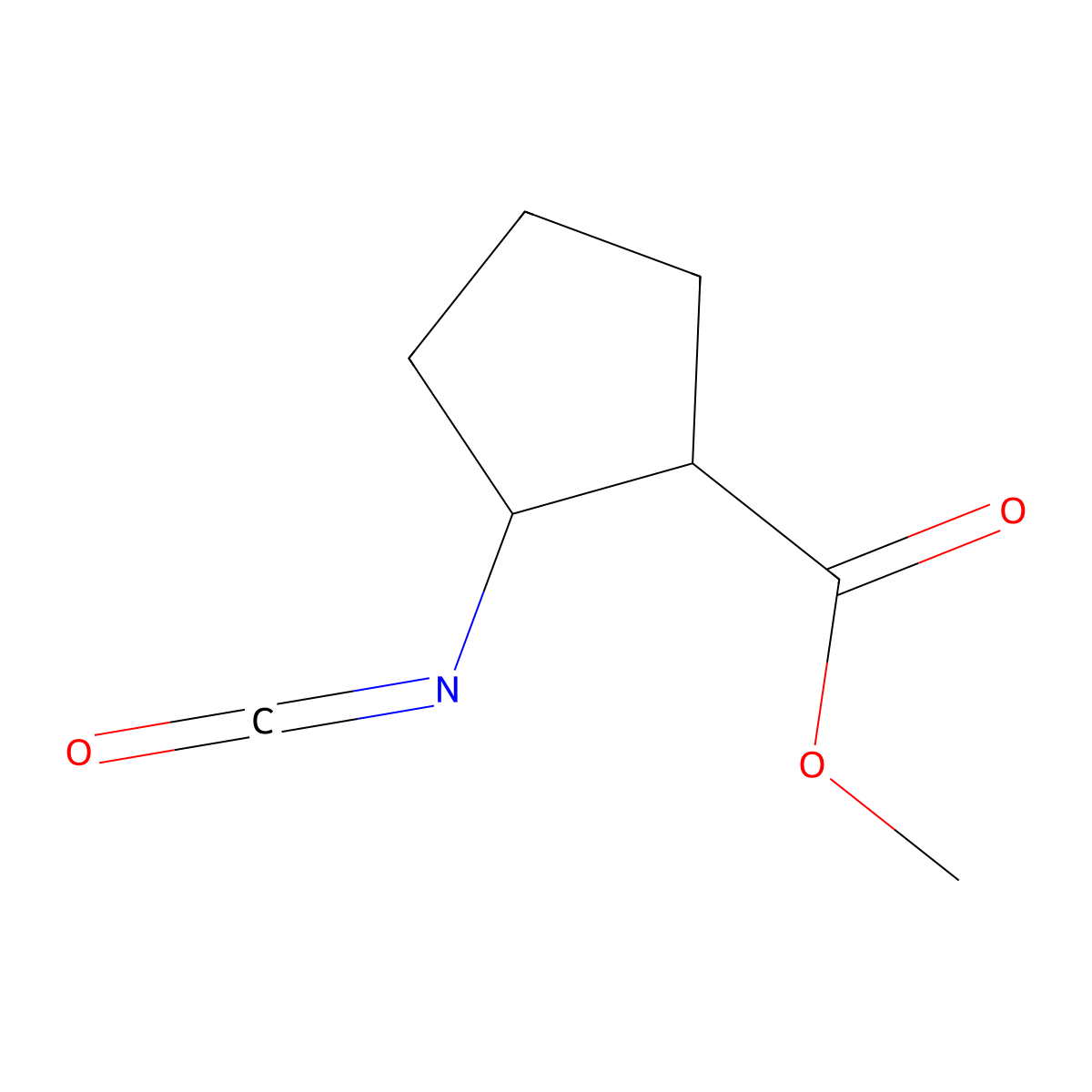 rac-methyl (1R,2S)-2-isocyanatocyclopentane-1-carboxylate molecular structure, CAS 2089553-49-9