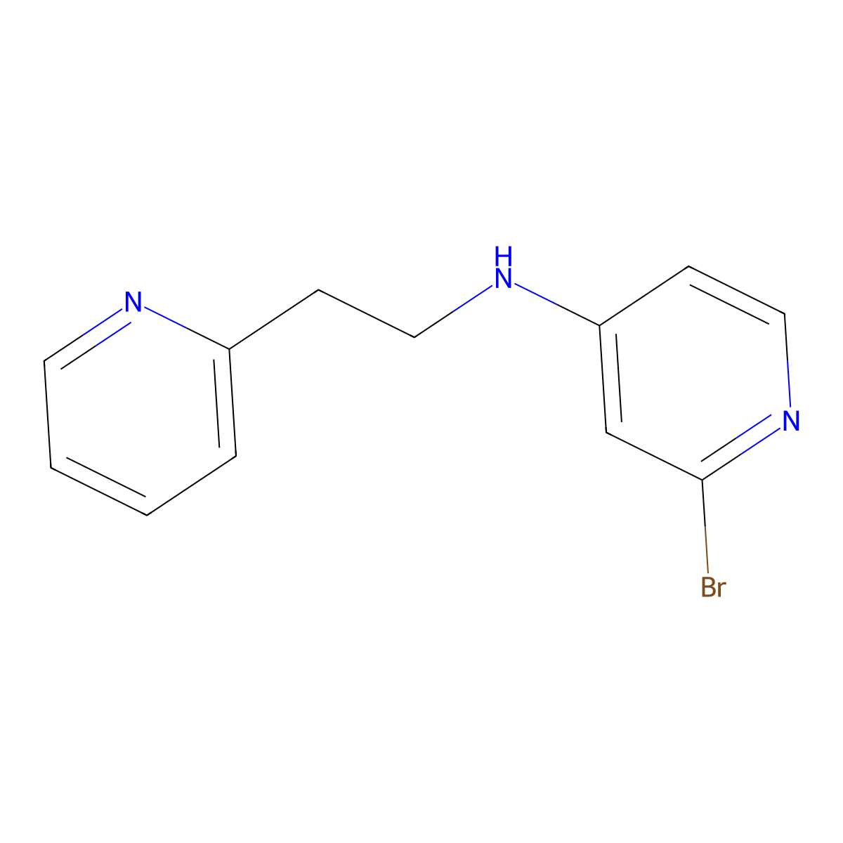 2-Bromo-N-(2-pyridin-2-ylethyl)pyridin-4-amine molecular structure, CAS 2089571-99-1