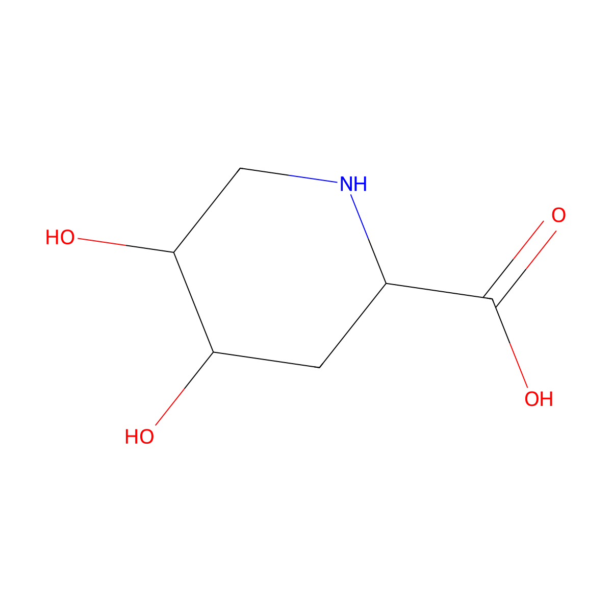 rac-(4R,5S)-4,5-dihydroxypiperidine-2-carboxylic acid molecular structure, CAS 2089579-05-3