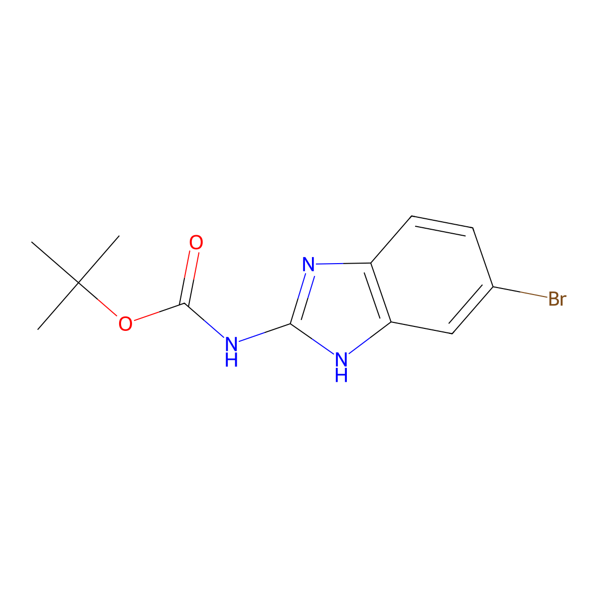 tert-butyl N-(5-bromo-1H-1,3-benzodiazol-2-yl)carbamate molecular structure, CAS 2089585-16-8