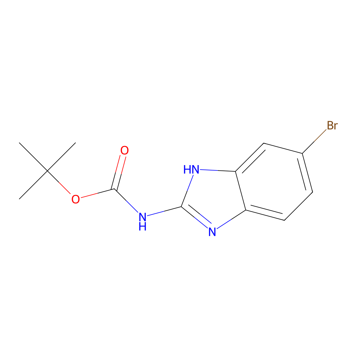 tert-butyl N-(5-bromo-1H-1,3-benzodiazol-2-yl)carbamate molecular structure, CAS 2089585-16-8