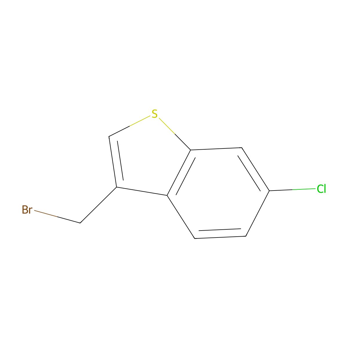 3-(Bromomethyl)-6-chloro-1-benzothiophene molecular structure, CAS 20896-08-6