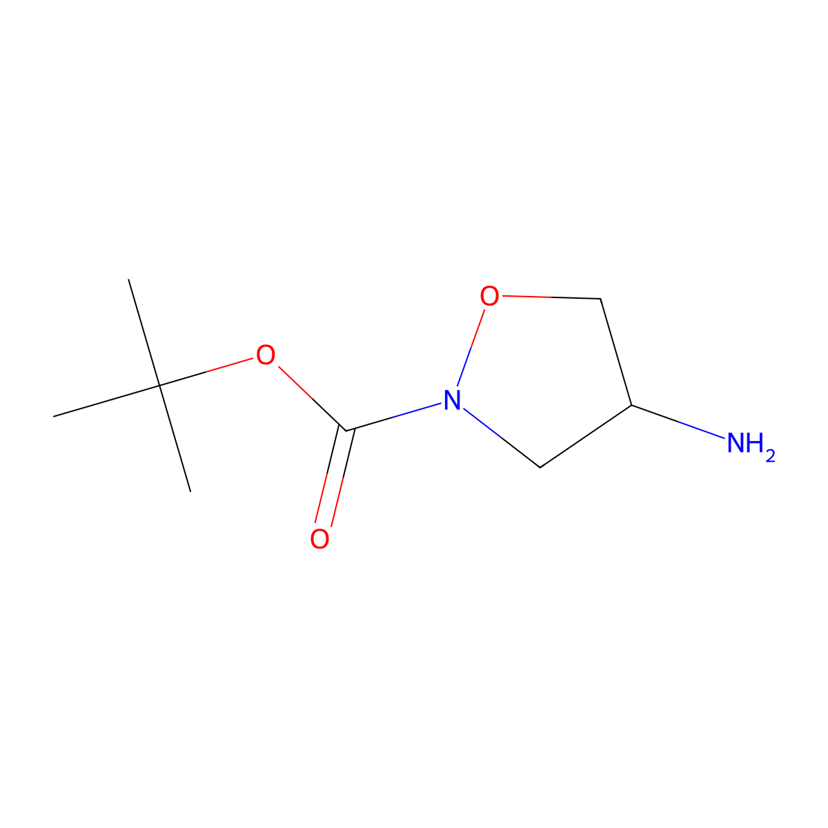 tert-butyl (4R)-4-amino-1,2-oxazolidine-2-carboxylate molecular structure, CAS 2089610-73-9