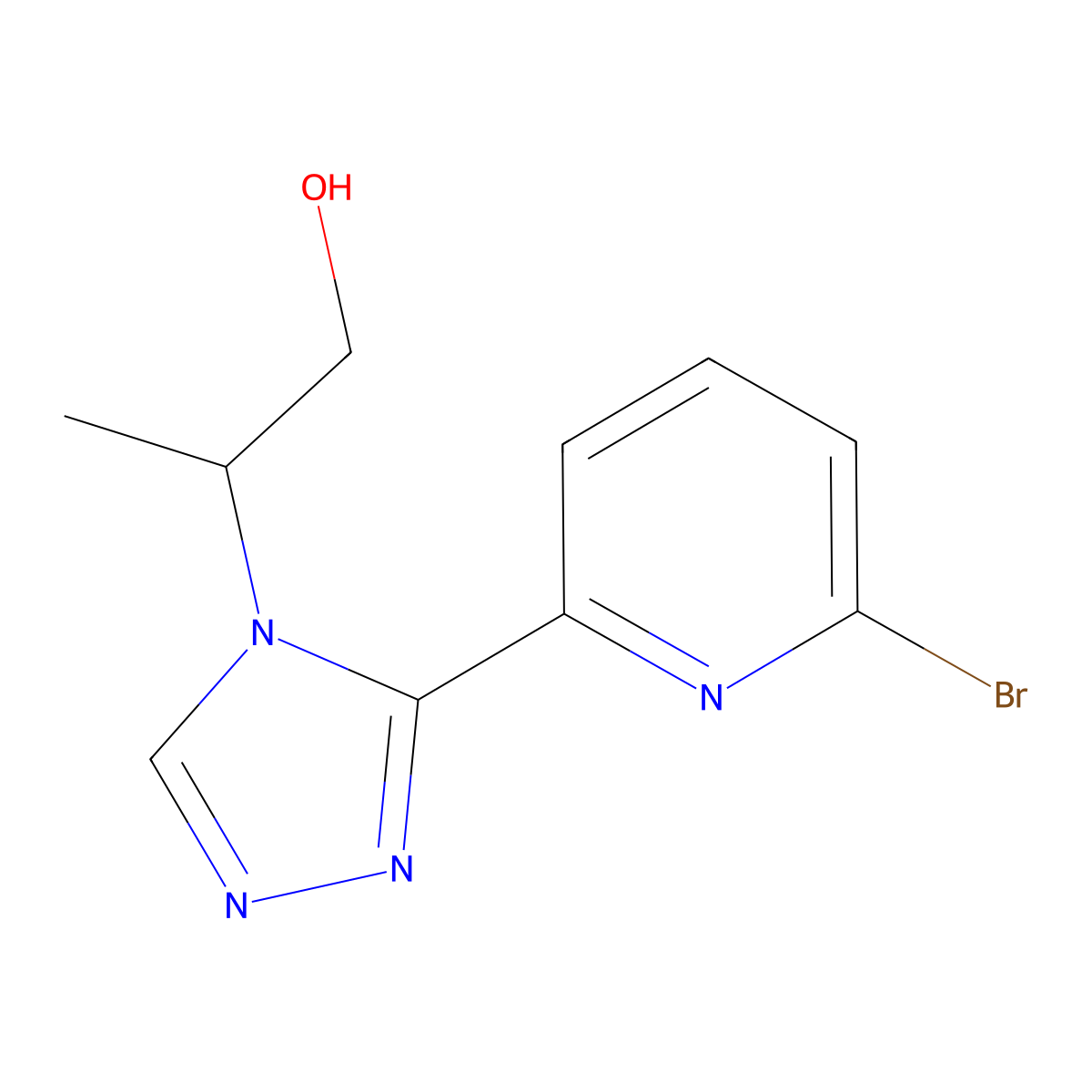 (R)-2-(3-(6-Bromopyridin-2-yl)-4H-1,2,4-triazol-4-yl)propan-1-ol molecular structure, CAS 2089624-53-1