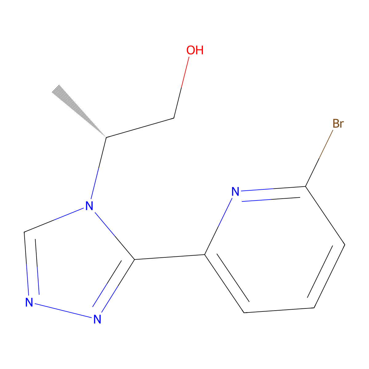 (R)-2-(3-(6-Bromopyridin-2-yl)-4H-1,2,4-triazol-4-yl)propan-1-ol molecular structure, CAS 2089624-53-1