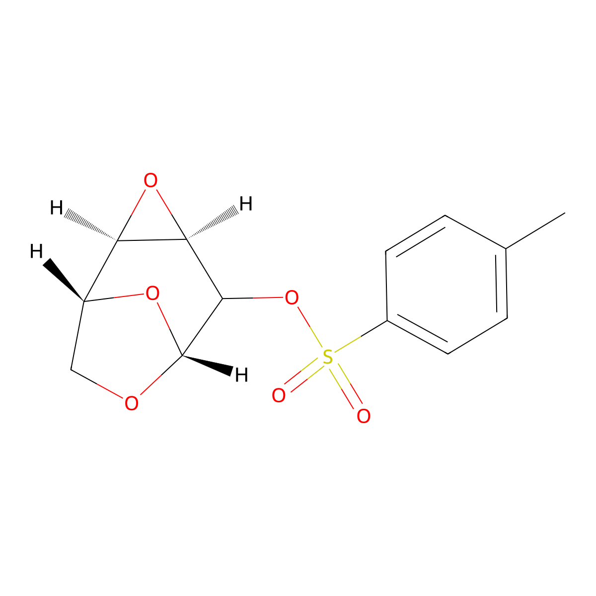 (1R,2R,4R,6R)-3,7,9-trioxatricyclo[4.2.1.0~2,4~]non-5-yl 4-methylbenzenesulfonate (non-preferred name) molecular structure, CAS 2089635-05-0