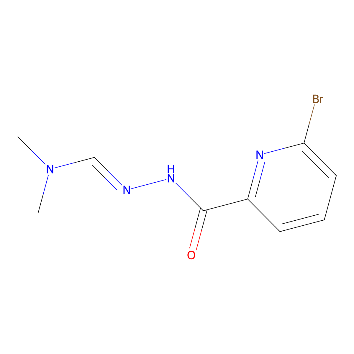 (E)-N'-(6-Bromopicolinoyl)-N,N-dimethylformohydrazonamide molecular structure, CAS 2089642-09-9