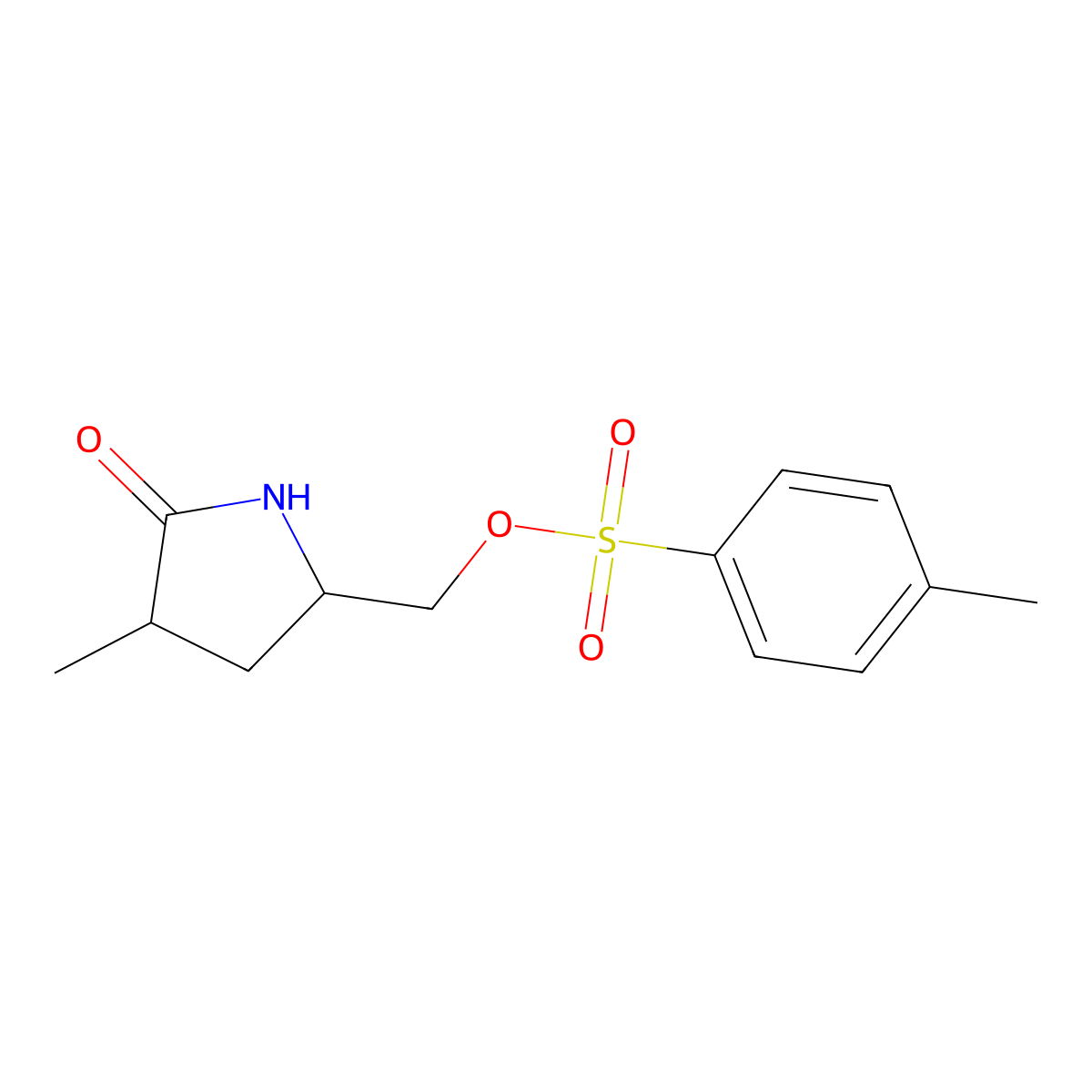 ((2S,4R)-4-Methyl-5-oxopyrrolidin-2-YL)methyl 4-methylbenzenesulfonate molecular structure, CAS 2089646-02-4