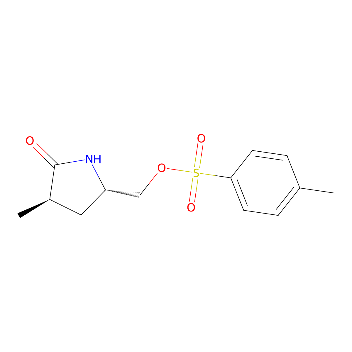((2S,4R)-4-Methyl-5-oxopyrrolidin-2-YL)methyl 4-methylbenzenesulfonate molecular structure, CAS 2089646-02-4