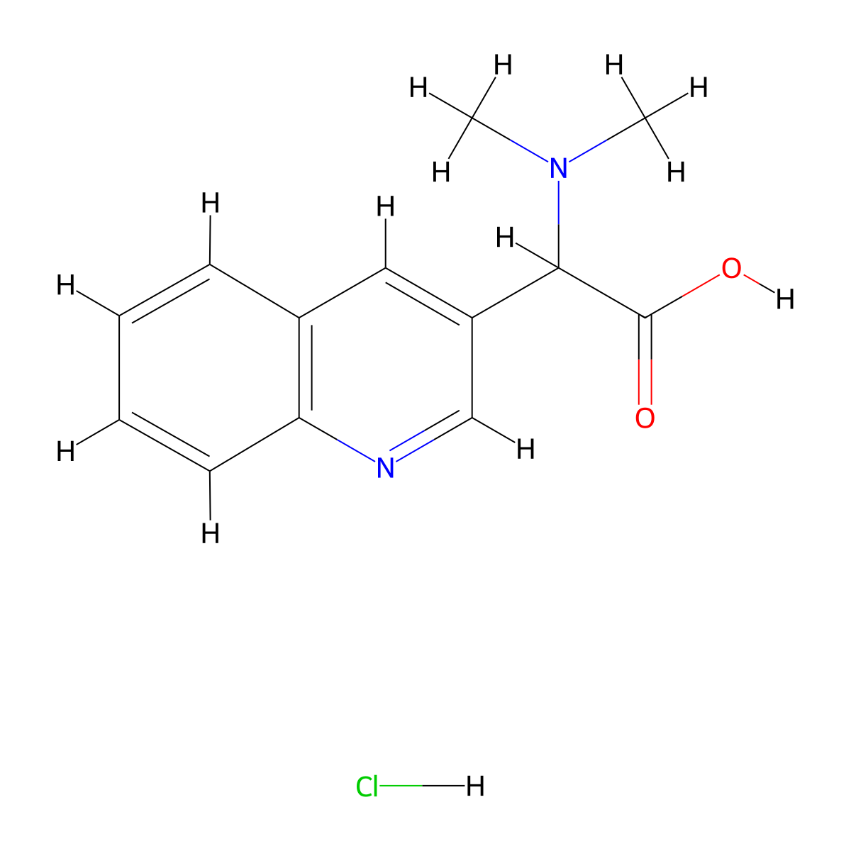 2-(Dimethylamino)-2-(quinolin-3-YL)acetic acid hcl molecular structure, CAS 2089648-35-9