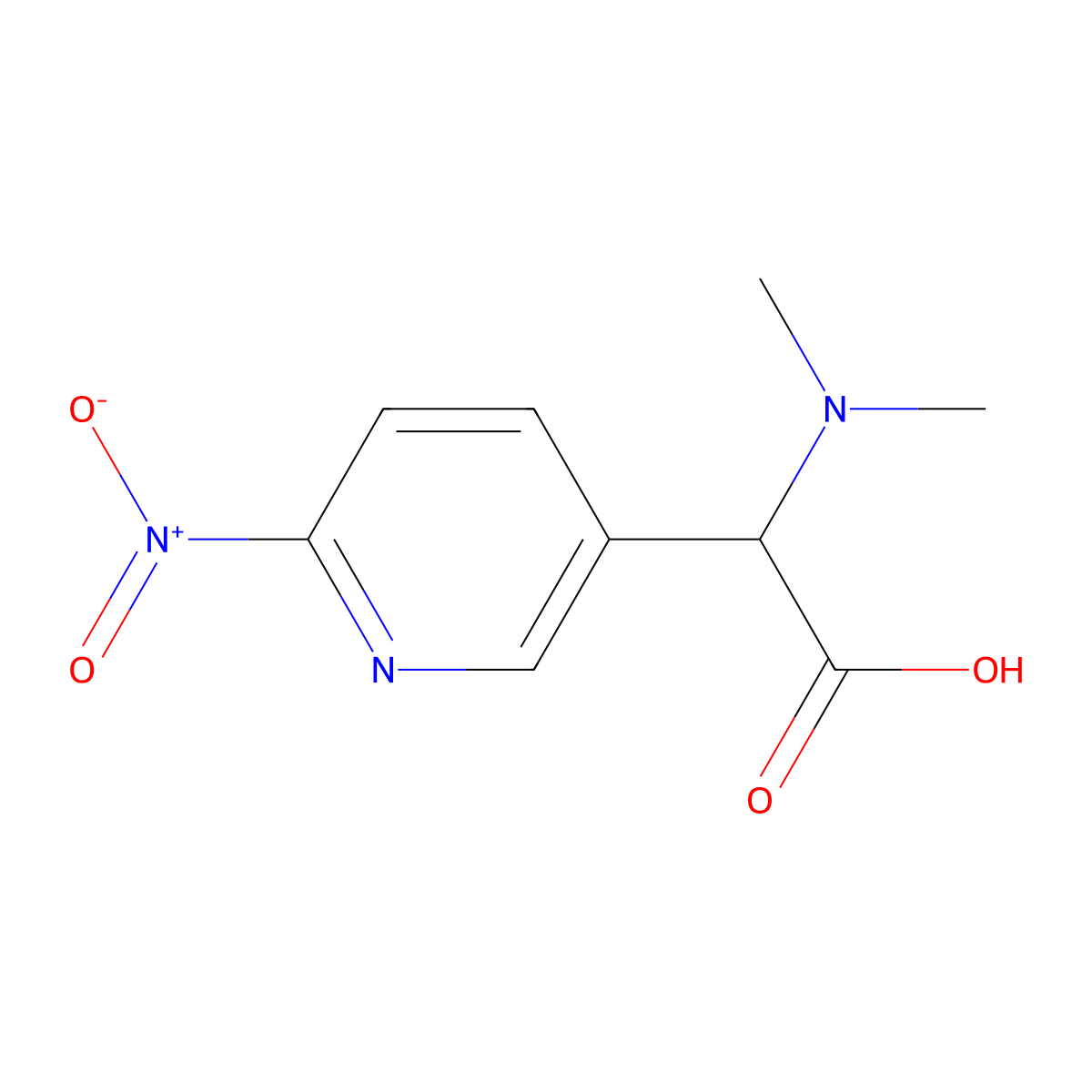 2-(Dimethylamino)-2-(6-nitropyridin-3-YL)acetic acid molecular structure, CAS 2089648-45-1