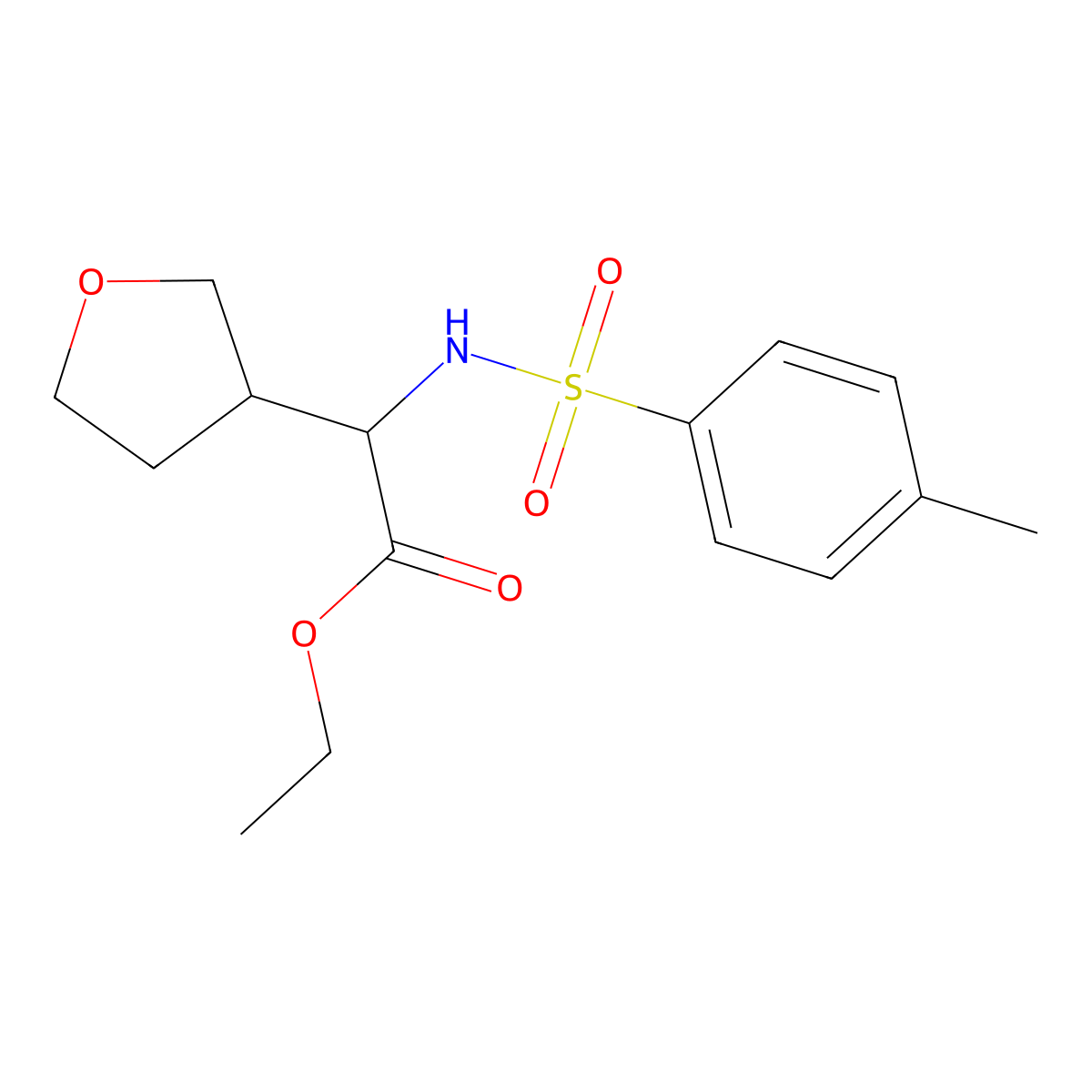 Ethyl 2-((4-methylphenyl)sulfonamido)-2-(tetrahydrofuran-3-YL)acetate molecular structure, CAS 2089648-47-3