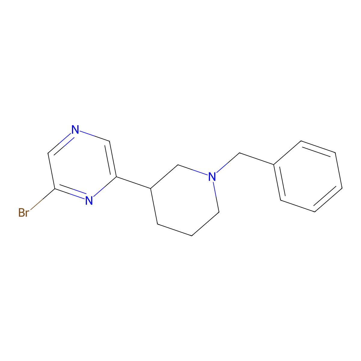 2-(1-Benzylpiperidin-3-YL)-6-bromopyrazine molecular structure, CAS 2089648-49-5