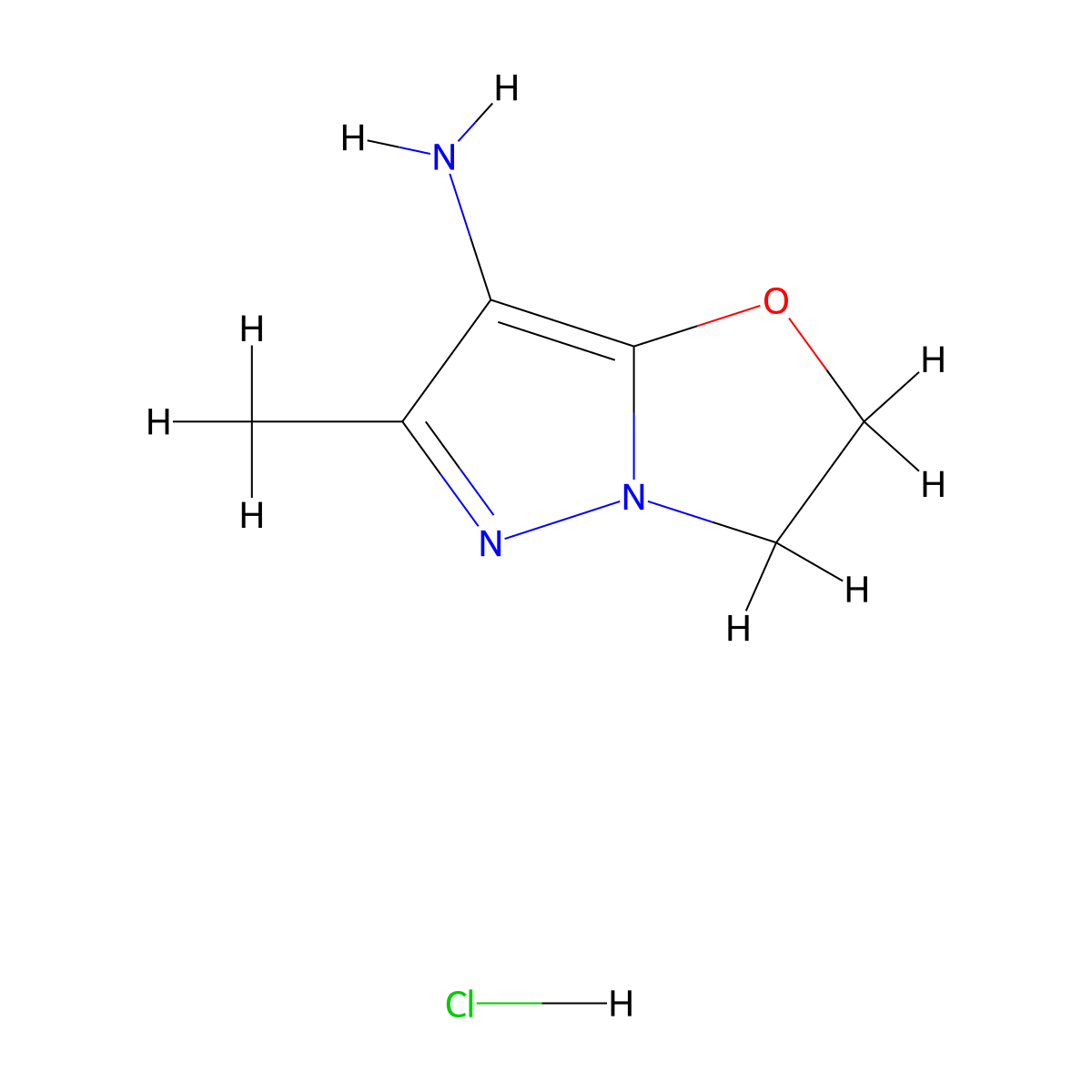 6-Methyl-2,3-dihydropyrazolo[5,1-B]oxazol-7-amine hcl molecular structure, CAS 2089648-52-0
