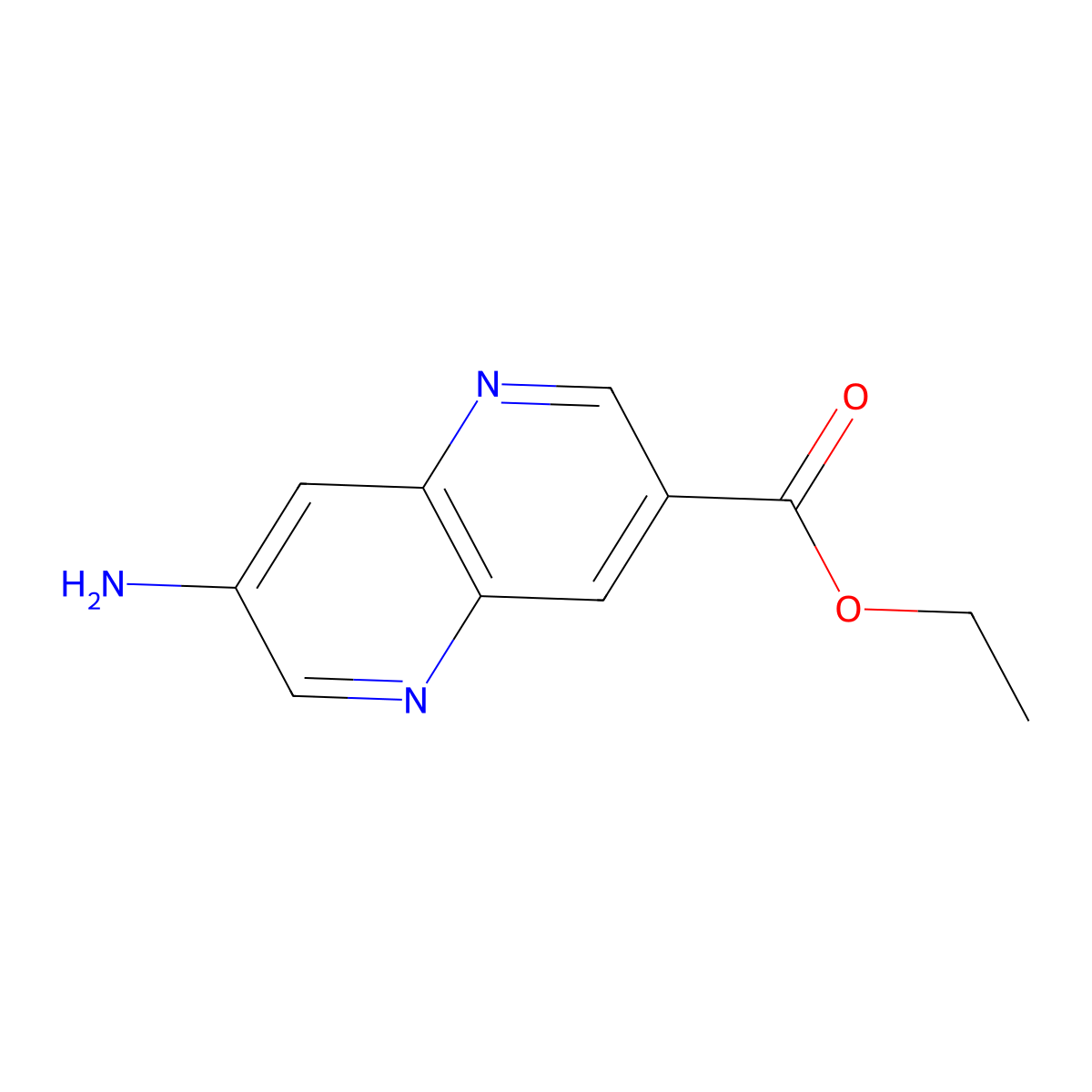 Ethyl 7-amino-1,5-naphthyridine-3-carboxylate molecular structure, CAS 2089648-55-3