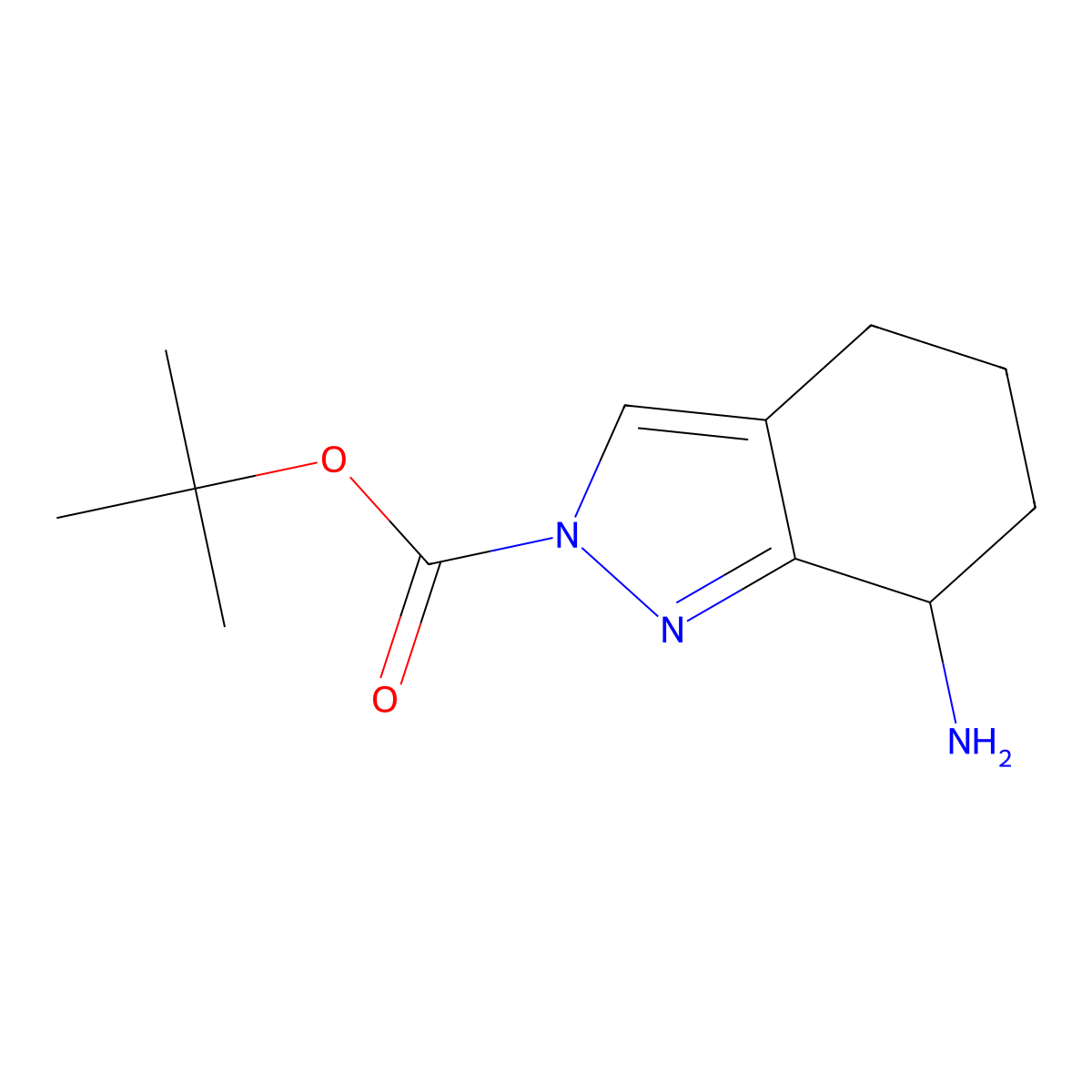 Tert-butyl 7-amino-4,5,6,7-tetrahydro-2H-indazole-2-carboxylate molecular structure, CAS 2089648-61-1