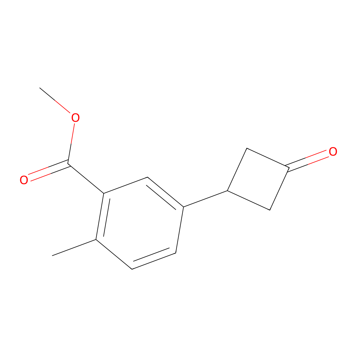Methyl 2-methyl-5-(3-oxocyclobutyl)benzoate molecular structure, CAS 2089648-66-6