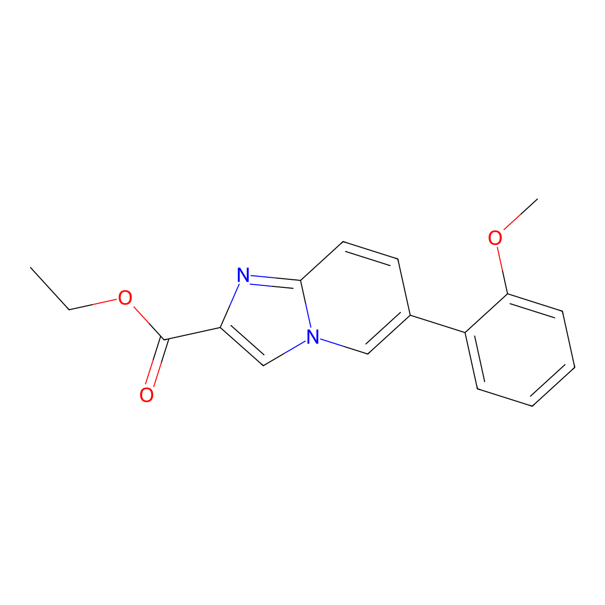 Ethyl 6-(2-methoxyphenyl)imidazo[1,2-A]pyridine-2-carboxylate molecular structure, CAS 2089648-69-9