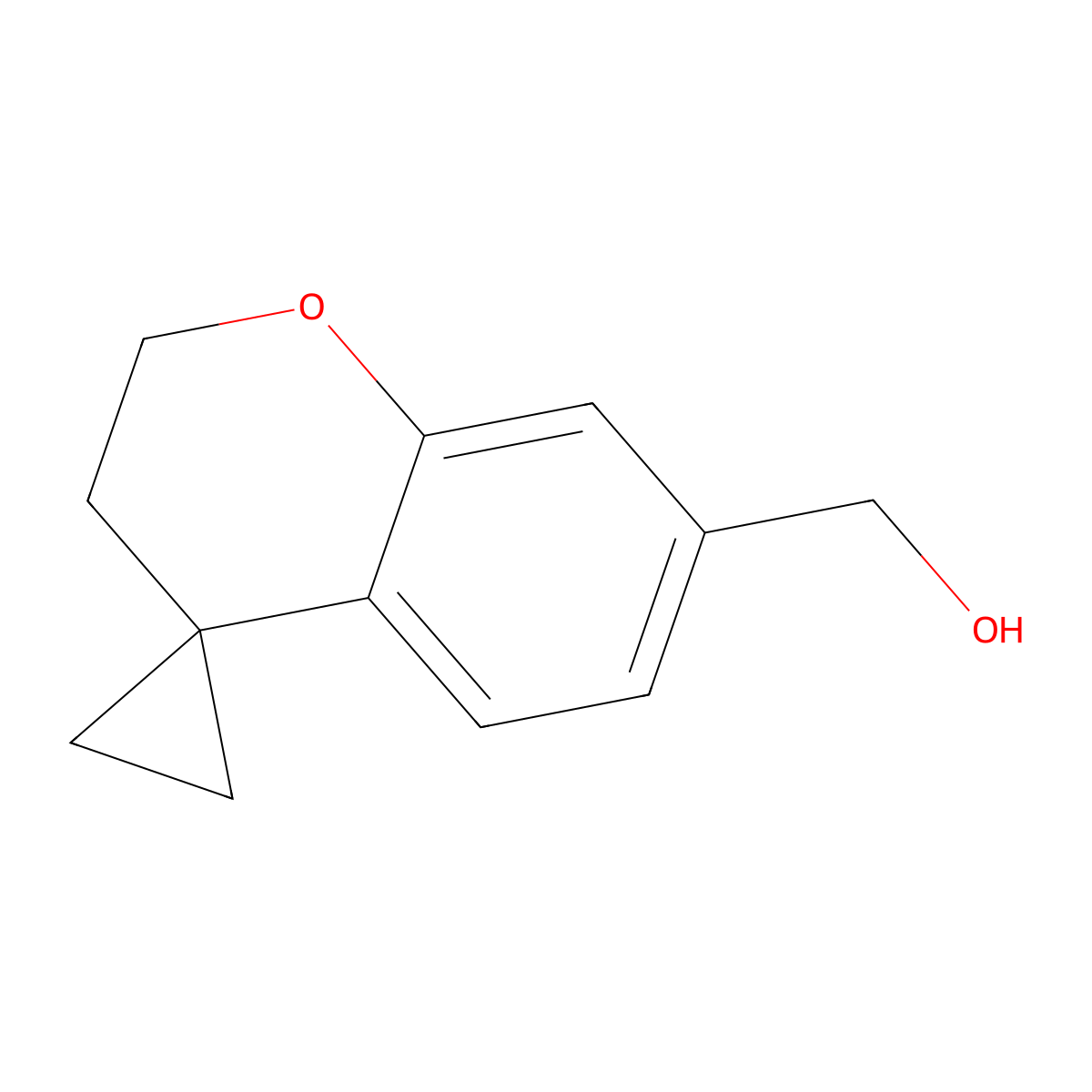 Spiro[chromane-4,1'-cyclopropan]-7-ylmethanol molecular structure, CAS 2089648-80-4