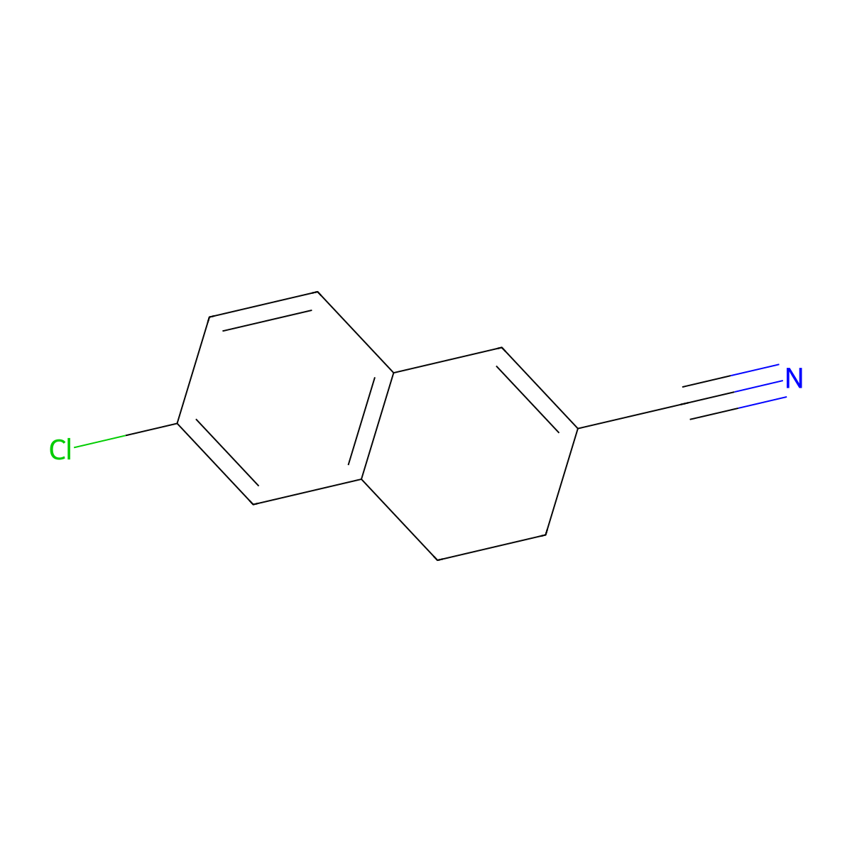 6-Chloro-3,4-dihydronaphthalene-2-carbonitrile molecular structure, CAS 2089648-84-8