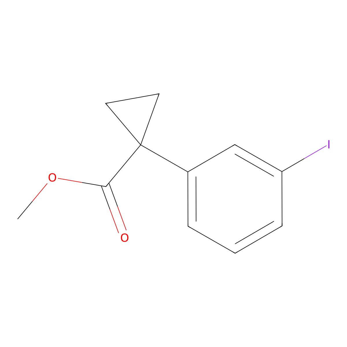 Methyl 1-(3-iodophenyl)cyclopropane-1-carboxylate molecular structure, CAS 2089648-86-0