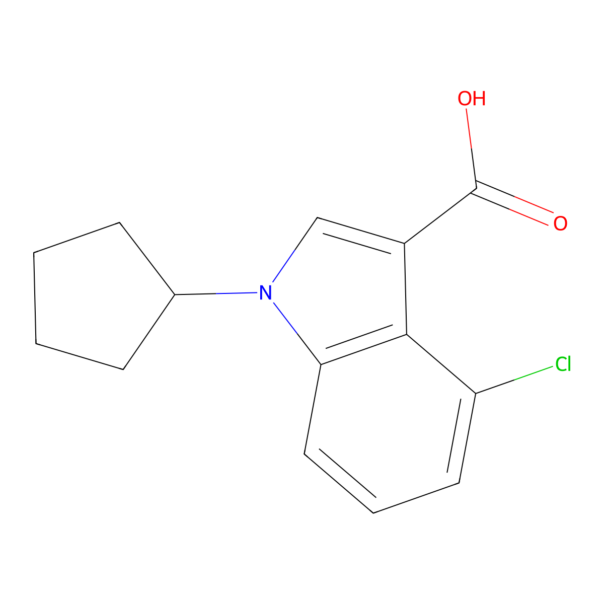 4-Chloro-1-cyclopentyl-1H-indole-3-carboxylic acid molecular structure, CAS 2089648-88-2