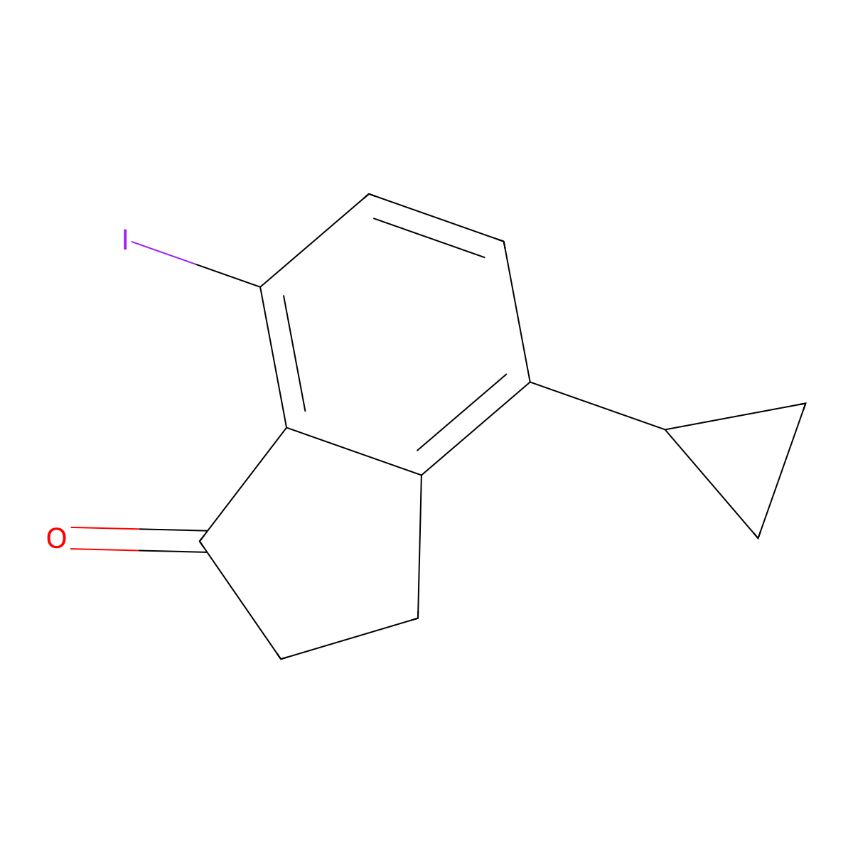 4-Cyclopropyl-7-iodo-2,3-dihydro-1H-inden-1-one molecular structure, CAS 2089648-89-3