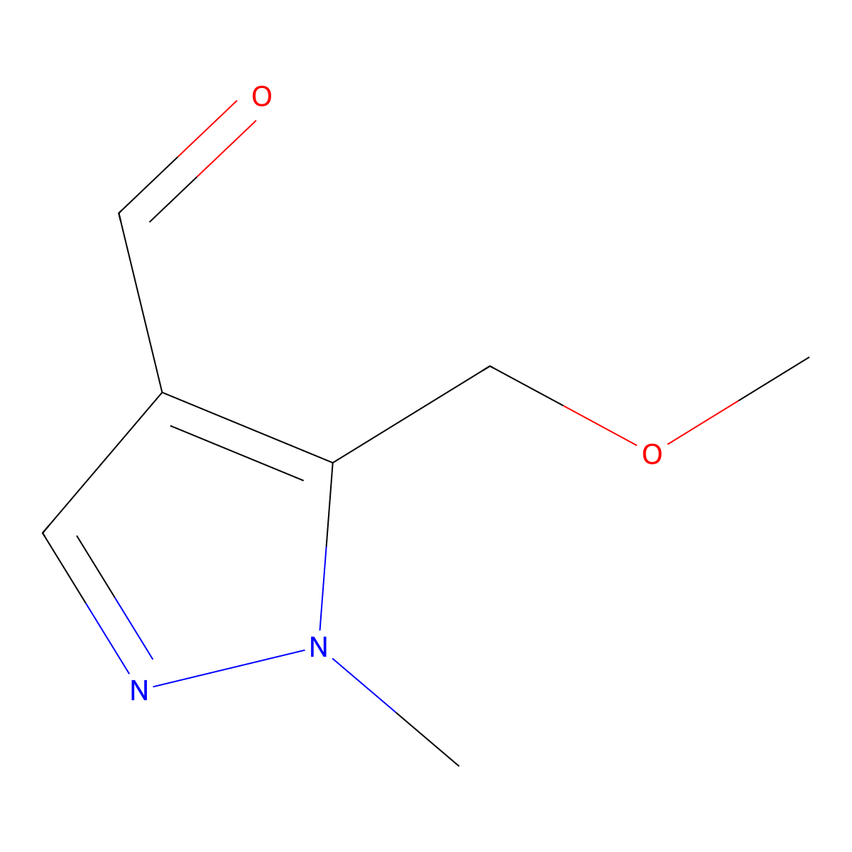 5-(Methoxymethyl)-1-methyl-1H-pyrazole-4-carbaldehyde molecular structure, CAS 2089648-90-6