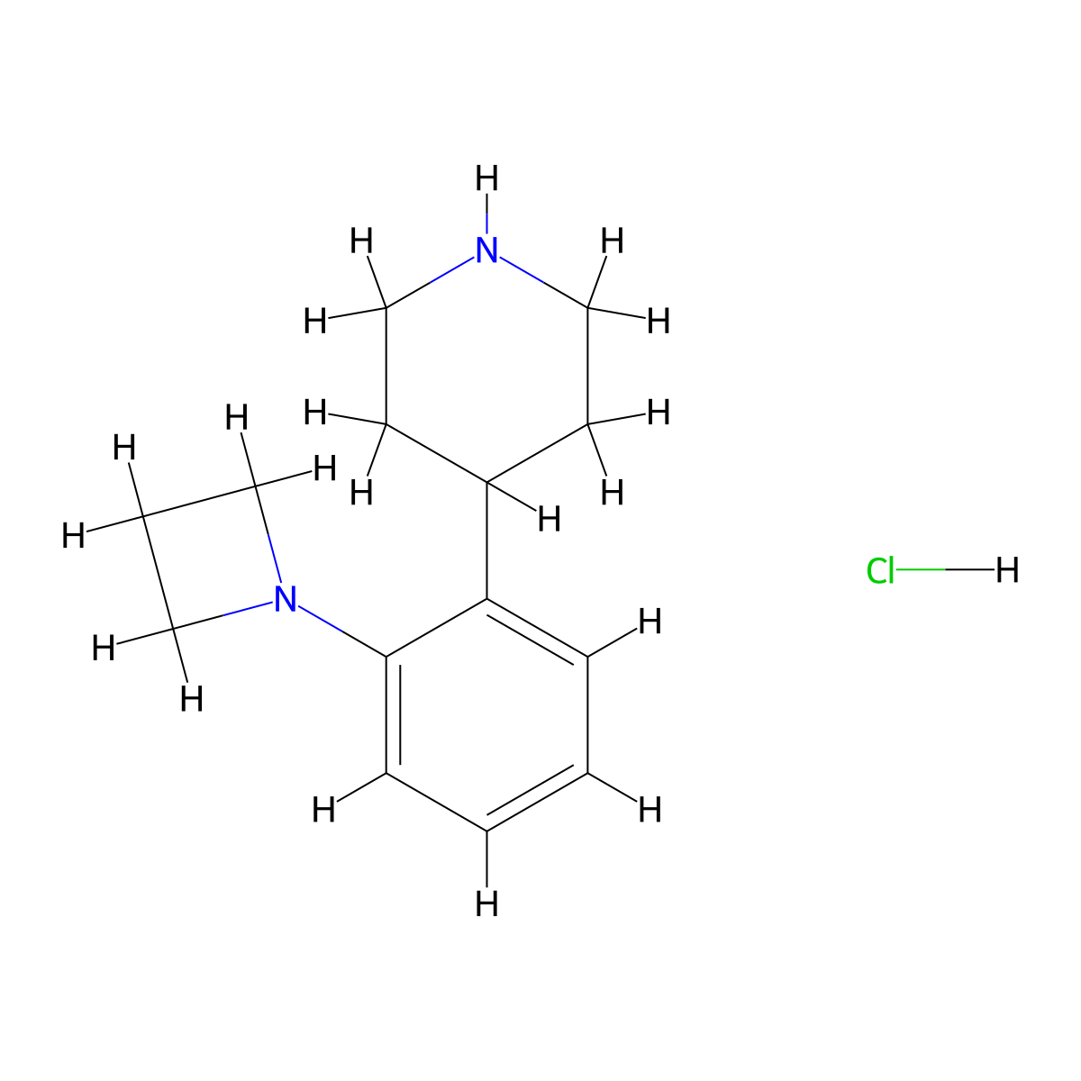 4-(2-(Azetidin-1-YL)phenyl)piperidine hcl molecular structure, CAS 2089648-94-0