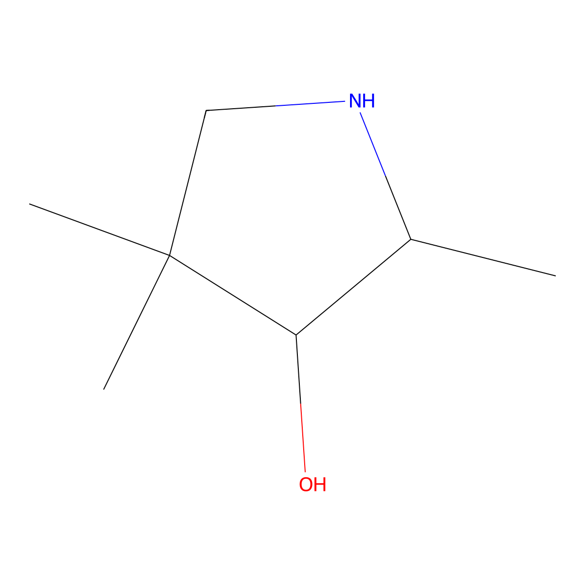 2,4,4-Trimethylpyrrolidin-3-OL molecular structure, CAS 2089648-98-4