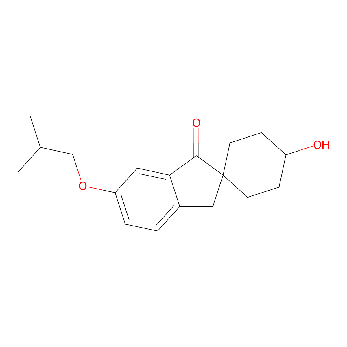 4-Hydroxy-6'-isobutoxyspiro[cyclohexane-1,2'-inden]-1'(3'H)-one molecular structure, CAS 2089648-99-5
