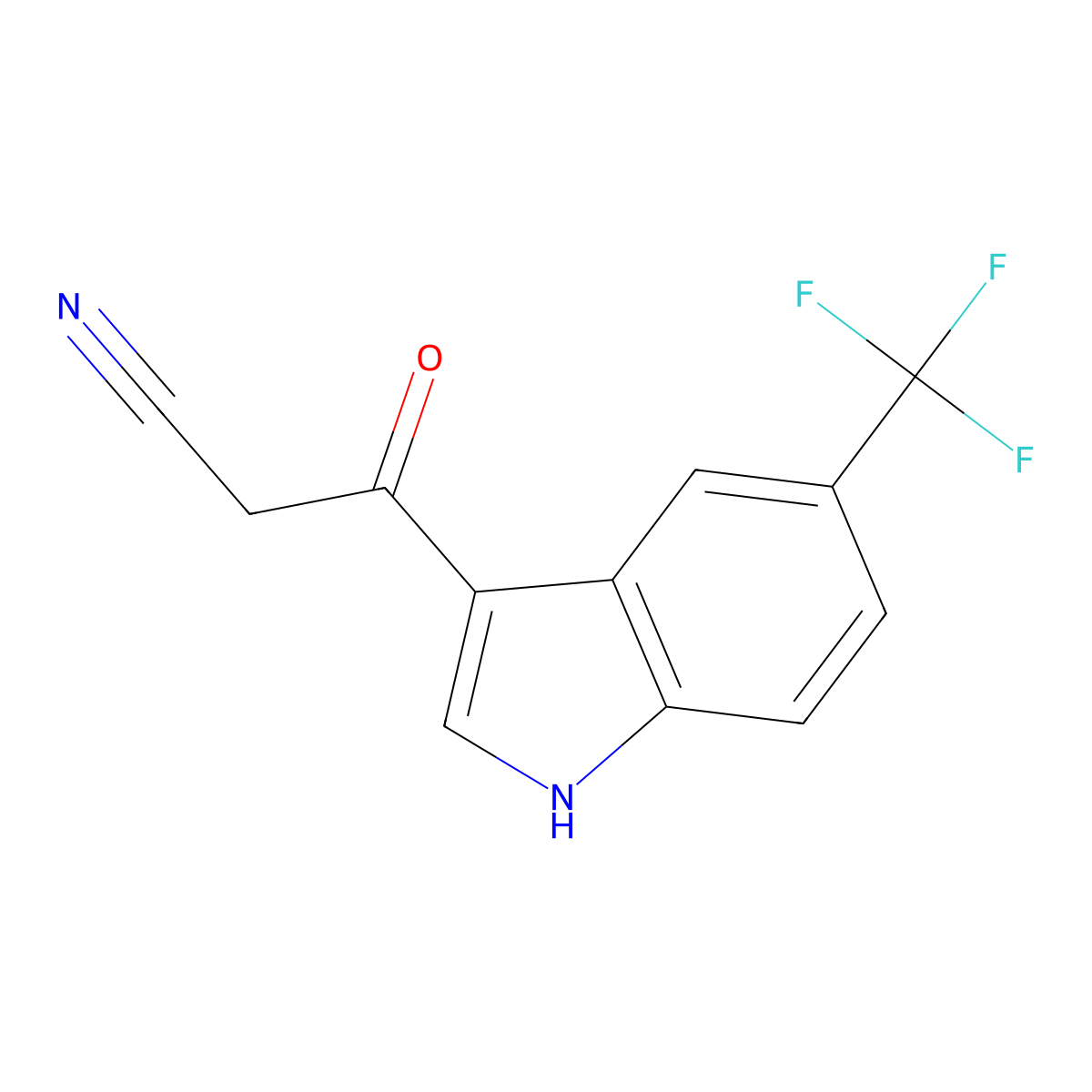 3-Oxo-3-(5-(trifluoromethyl)-1H-indol-3-YL)propanenitrile molecular structure, CAS 2089649-01-2