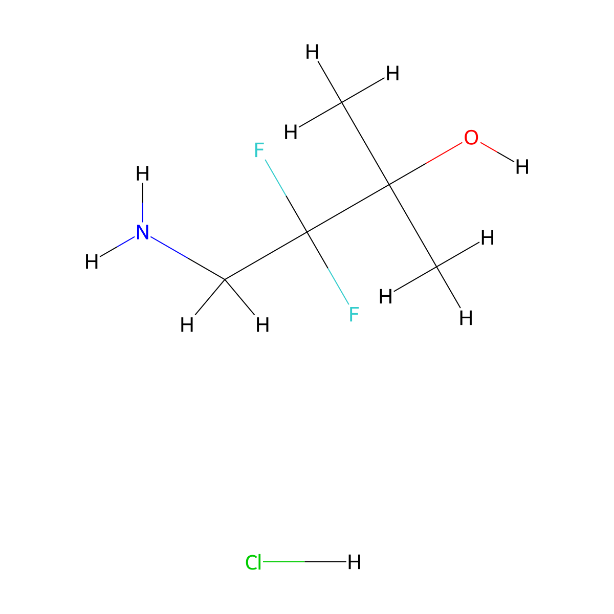 4-Amino-3,3-difluoro-2-methylbutan-2-ol hydrochloride molecular structure, CAS 2089649-04-5