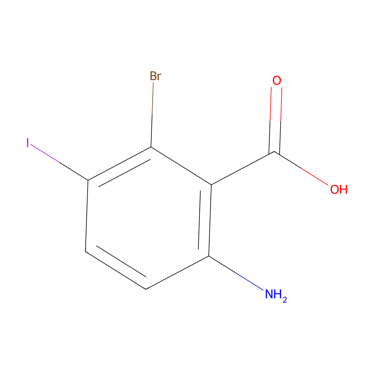 6-Amino-2-bromo-3-iodo-benzoic acid molecular structure, CAS 2089649-07-8
