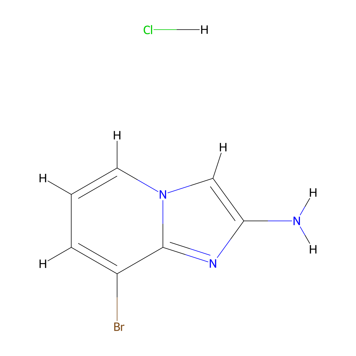 8-Bromoimidazo[1,2-a]pyridin-2-amine hydrochloride molecular structure, CAS 2089649-15-8