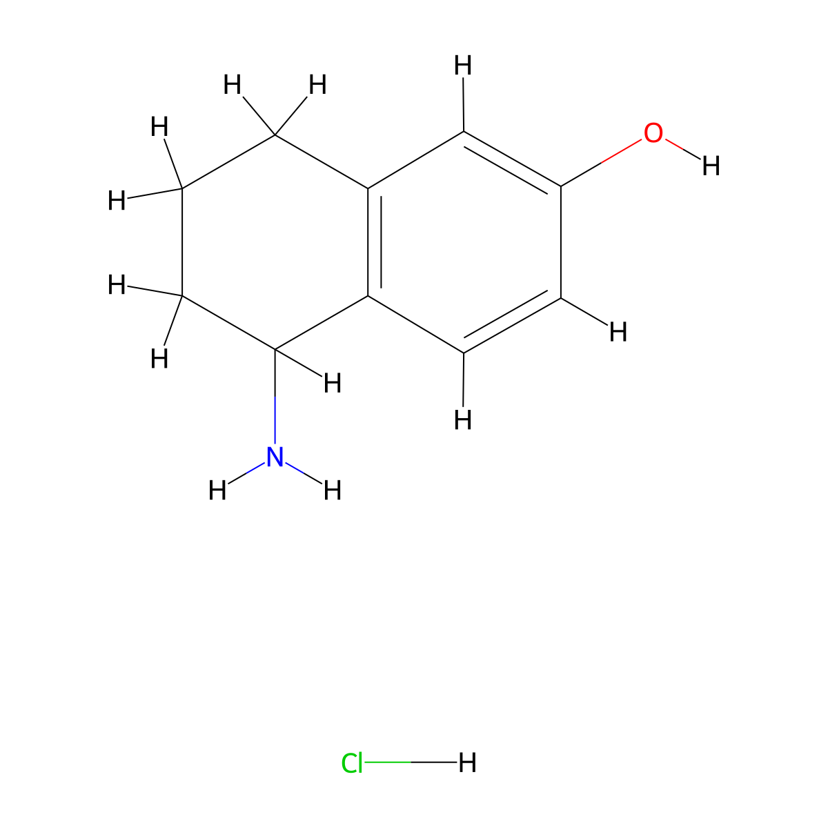 5-Amino-5,6,7,8-tetrahydronaphthalen-2-ol hydrochloride molecular structure, CAS 2089649-19-2