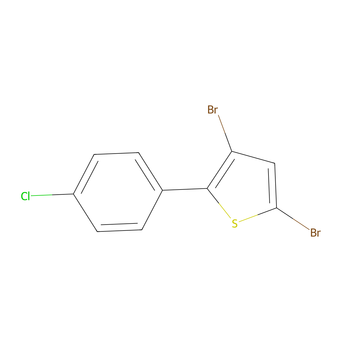3,5-Dibromo-2-(4-chlorophenyl)thiophene molecular structure, CAS 2089649-20-5