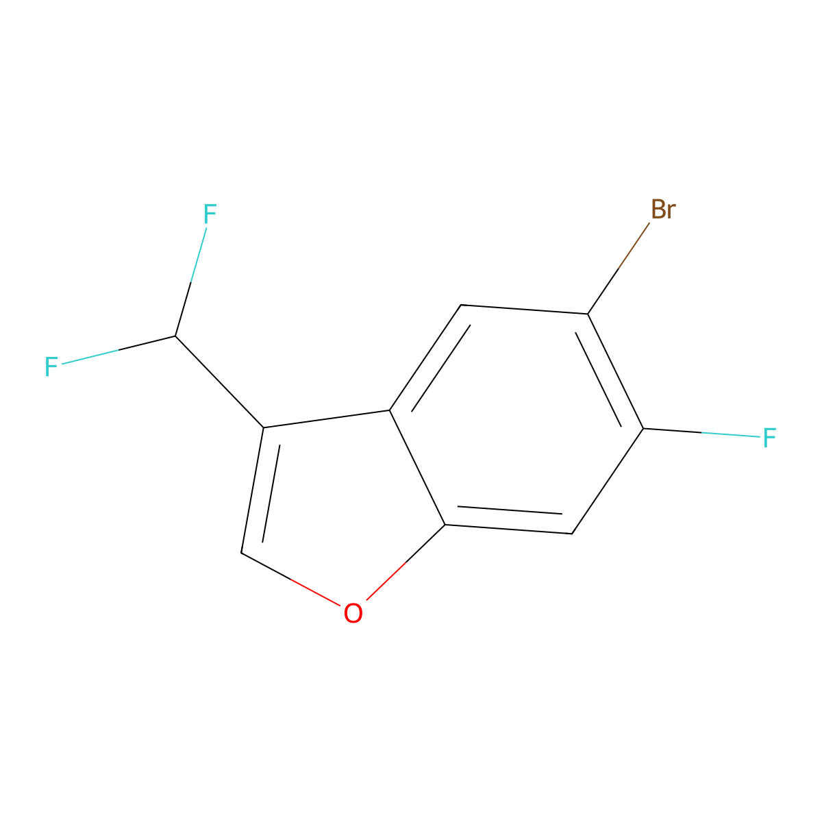5-Bromo-3-(difluoromethyl)-6-fluorobenzofuran molecular structure, CAS 2089649-26-1