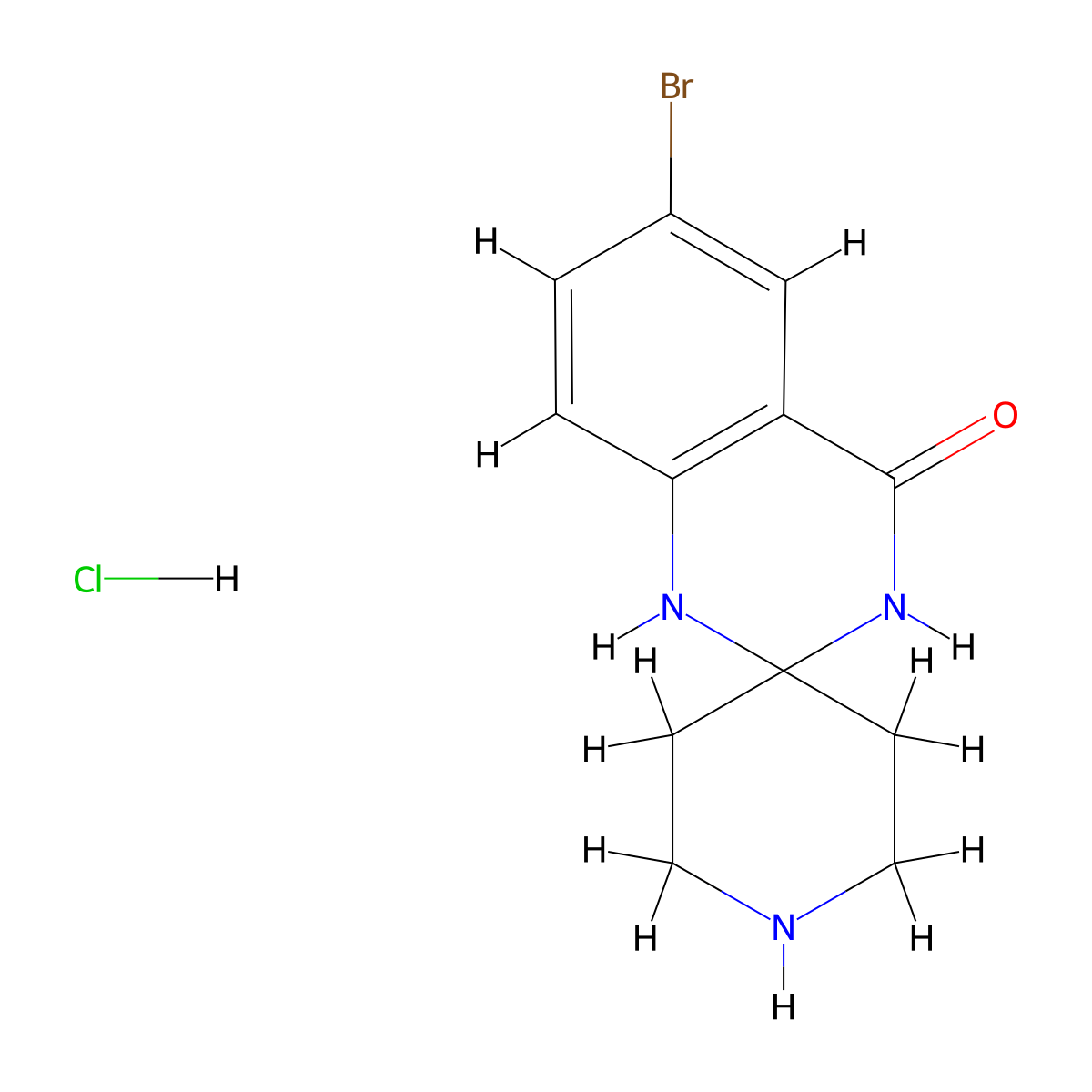 6'-Bromo-1'H-spiro[piperidine-4,2'-quinazolin]-4'(3'H)-one hcl molecular structure, CAS 2089649-30-7