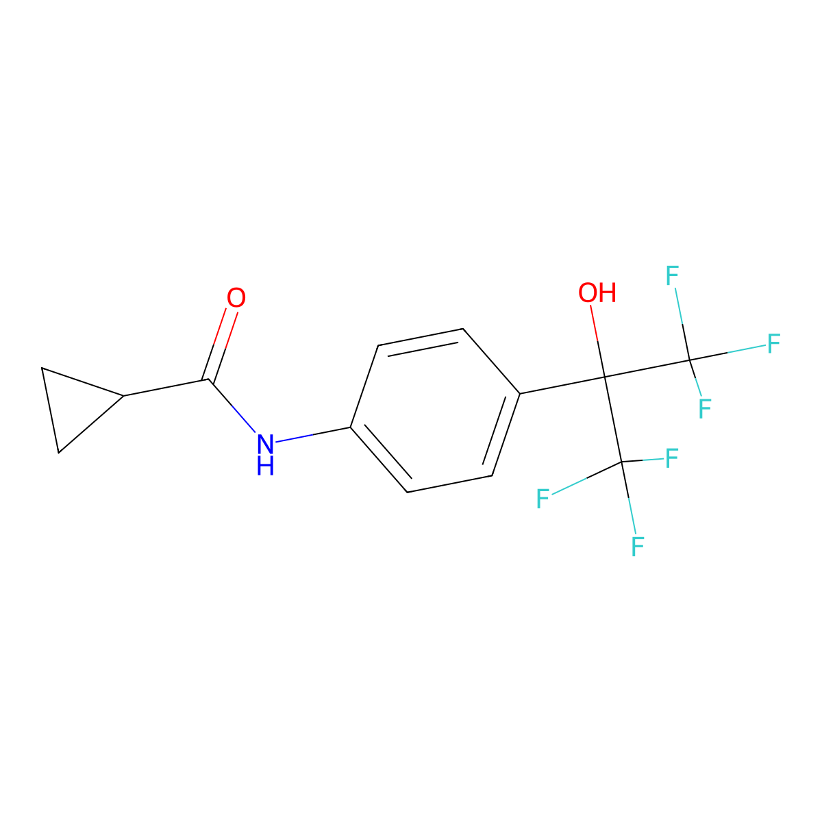 N-(4-(1,1,1,3,3,3-Hexafluoro-2-hydroxypropan-2-YL)phenyl) cyclopropanecarboxamide molecular structure, CAS 2089649-35-2