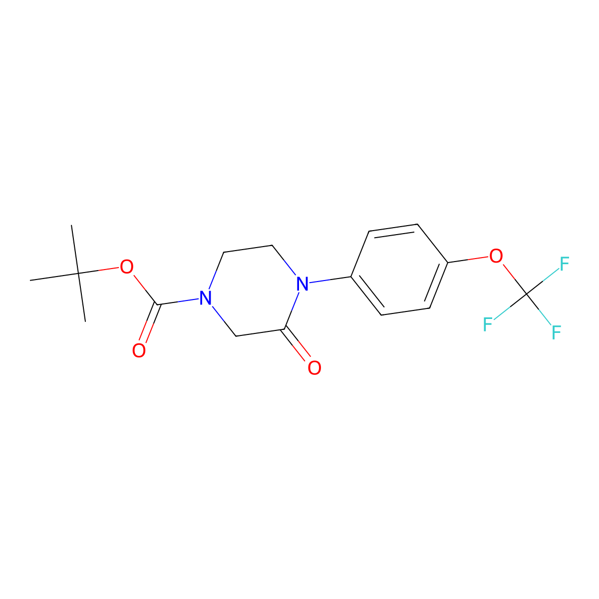 Tert-butyl 3-oxo-4-(4-(trifluoromethoxy)phenyl) piperazine-1-carboxylate molecular structure, CAS 2089649-38-5